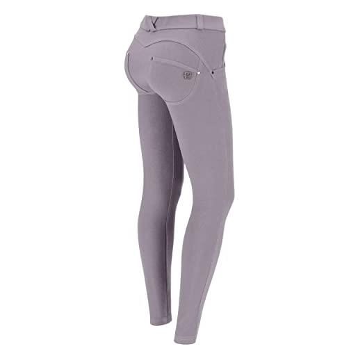 FREDDY - pantaloni push up wr. Up® skinny in tessuto navetta tinto in capo, grigio, small