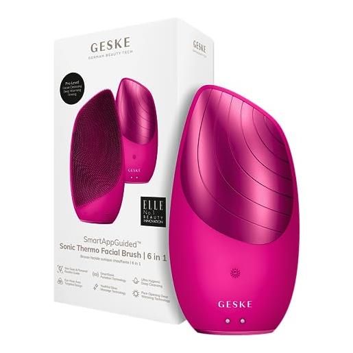 GESKE | dispositivo smartappguided™ sonic thermo facial brush | 6 in 1 | pulizia della pelle | spazzola per la pulizia con funzione riscaldante | massaggiatore facciale | spazzola viso elettrica