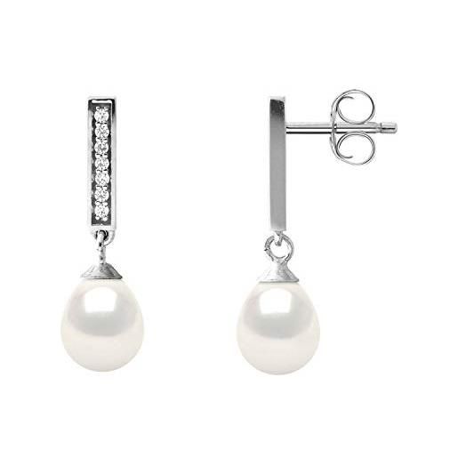 PEARLS & COLORS NATURAL FINE PEARLS pearls & colors - orecchini prestige perle coltivate d'acqua dolce 6-7 mm - qualità aaa+ - argento 925 - gioiello da donna