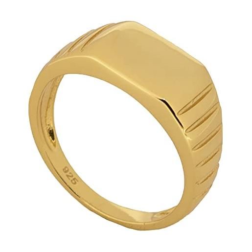 trium jewelry anello con sigillo quadrato per uomo - argento sterling 925 placcato oro 18 carati (22)