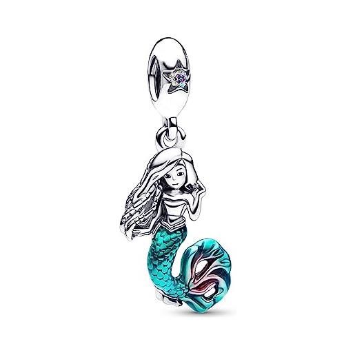 HAEPIAR s925 charm in argento sterling per bracciale collana charm dangle sirena blu per le donne ragazze regali di compleanno