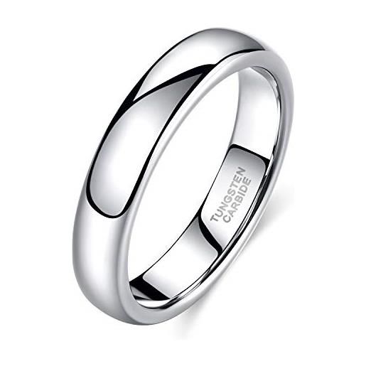 Zakk anelli da donna e uomo in argento tungsteno sottile lucido anelli di fidanzamento fedi nuziali 2mm 4mm 6mm 8mm (4mm, 47 (15.0))