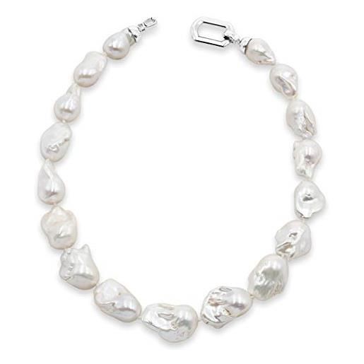 Secret & You collana di perle strand perle d'acqua dolce coltivate barocche xl lunga 42 cm perle grandi barocche 14-16 mm perle singole annodate