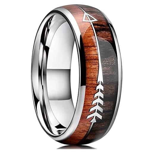 ZENSE - anello da uomo in legno e acciaio con freccia zr0173