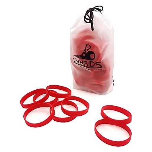 LVNRIDS braccialetti in silicone vuoti 100 pezzi, braccialetti elastici in gomma per feste sportive braccialetto rosso l