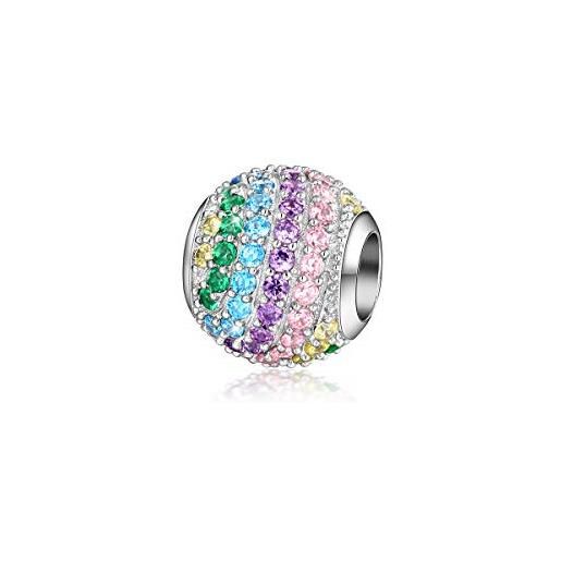 FOREVER QUEEN arcobaleno colorato charms bead per bracciali 925 sterline d'argento ciondoli perline per le donne