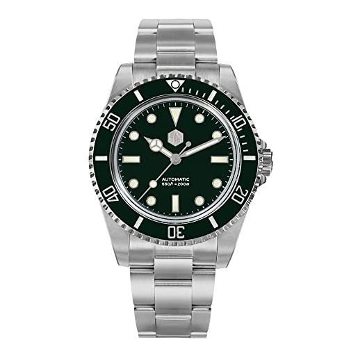 Generic san martin 006 orologio di lusso classico per gli uomini yn55 in acciaio inossidabile diver automatico orologio da polso meccanico, verde, diver, meccanico