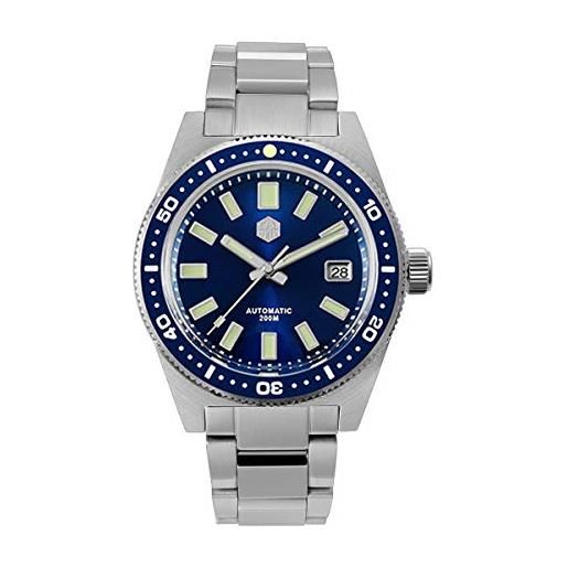 N\C nc san martin 62mas sn007-gv4 diver meccanico automatico orologio da uomo nh35 ceramica vetro zaffiro orologi in acciaio inossidabile (blue)