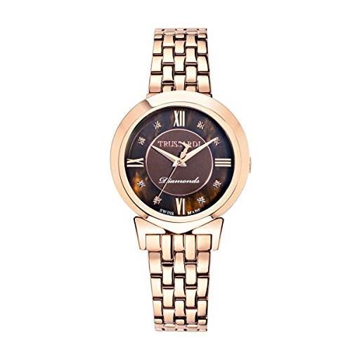 Trussardi orologio donna, collezione antilia, analogico, solo tempo, 3h, quarzo - r2453105505