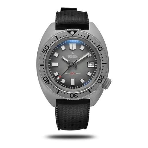 N\C nc retro vintage turtle 6105 men's dive watch men nh35a automatic black sapphire glass aluminium bezel retro wriswatch (gray)