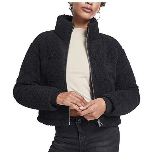 Urban Classics ladies boxy sherpa puffer jacket giacca, black, m donna