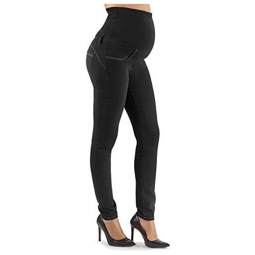MAMAJEANS siracusa - jeans premaman effetto push up, jeans skinny nero - made in italy