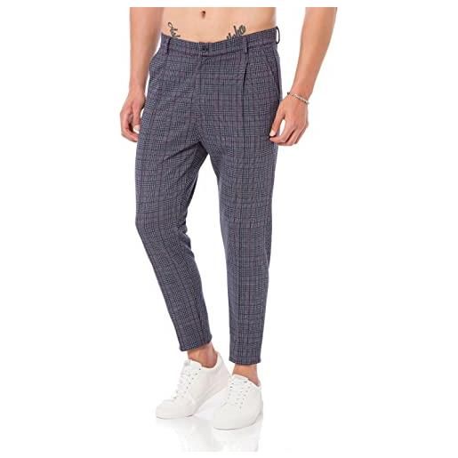 Redbridge pantaloni da jogging da uomo in stile chino, pantaloni per il tempo libero, a quadretti, grigio. , l