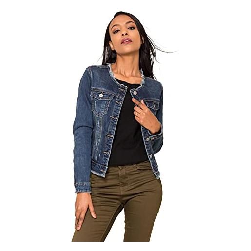 seiveini Giacca di Jeans da Donna Lunga Autunno Inverno Giubbotto Giacca in  Denim Lavato Vintage Giacca Boyfriend Maniche Lunghe Cappotto di Jeans  Taglie Forti E Azzurro S : : Moda