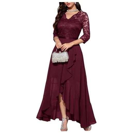 Bbonlinedress abiti da sera manica lunga elegante delle donne festive prom dress estate chiffon abito da damigella d'onore partito abito da ballo burgundy s