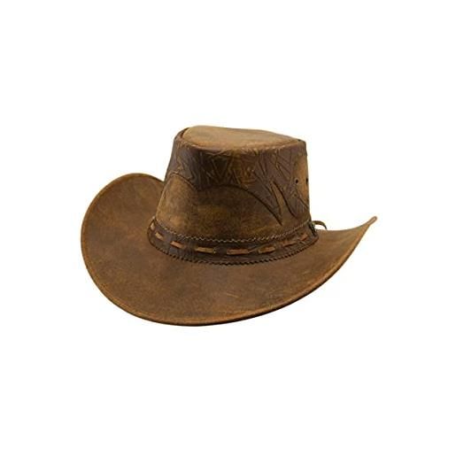 Black Jungle yaraka cappello da cowboy in pelle, design, xxl