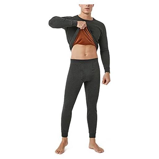 LAPASA uomo completo termico ultra-pesante set maglia e pantaloni fleece freddo estremo m63 m grigio scuro camo