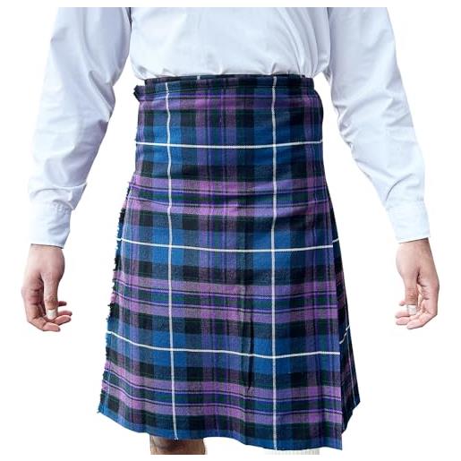 BRAW CLANS TARTANS kilt da uomo scozzese tradizionale per feste di addio al celibato da 5 m | regular (lunghezza 60 cm), wallace, 56