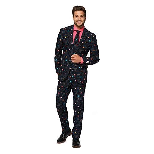 OppoSuits prom suits for men - pac-man - comes with jacket, pants and tie in funny designs abito da uomo, black, 40