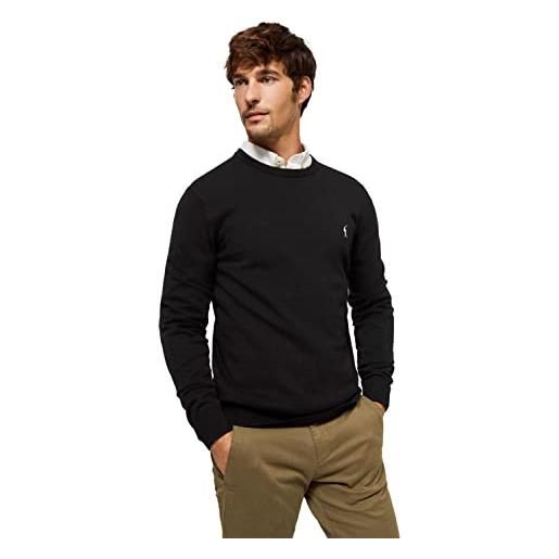 Polo Club maglione uomo basico marrone 100% cotone - maglioni con logo ricamato