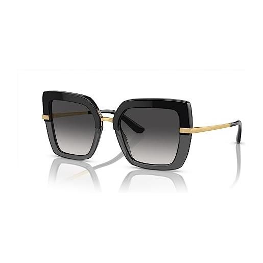 Dolce & Gabbana 0dg4373 occhiali, top black on transparent black, 52 donna