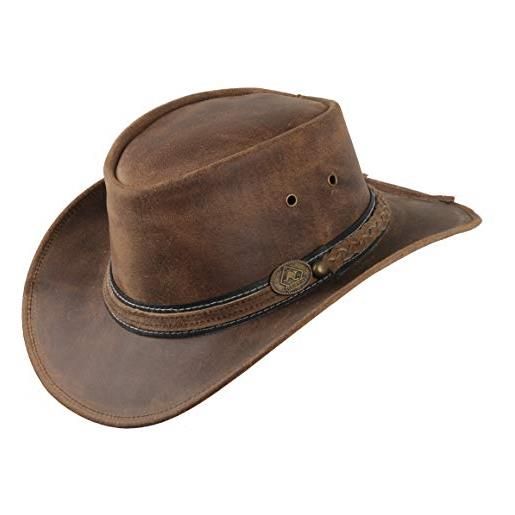 Scippis cappello western irving cowhide in pelle da sole l (58-59 cm) - nero