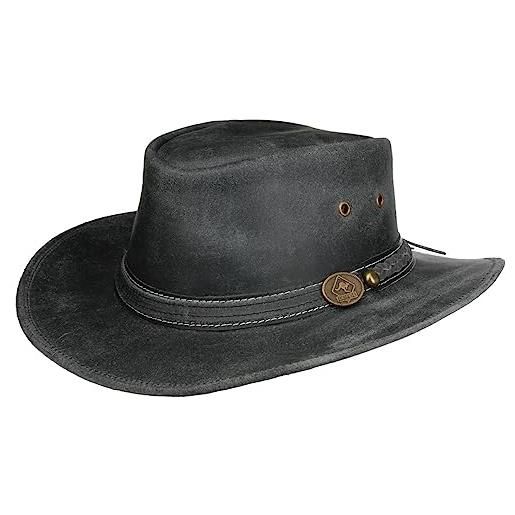 Scippis cappello western irving cowhide in pelle da sole m (56-57 cm) - nero
