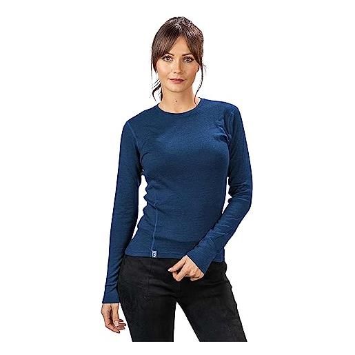 ALPIN LOACKER maglie lunghe donna de lana merino-maglietta termica donna, intimo termico, maglia termica sport donna, blu s