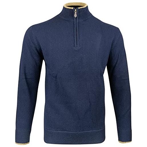 Jack pyke ashcombe - maglione con zip - in 100% lana di agnello - orzo - m