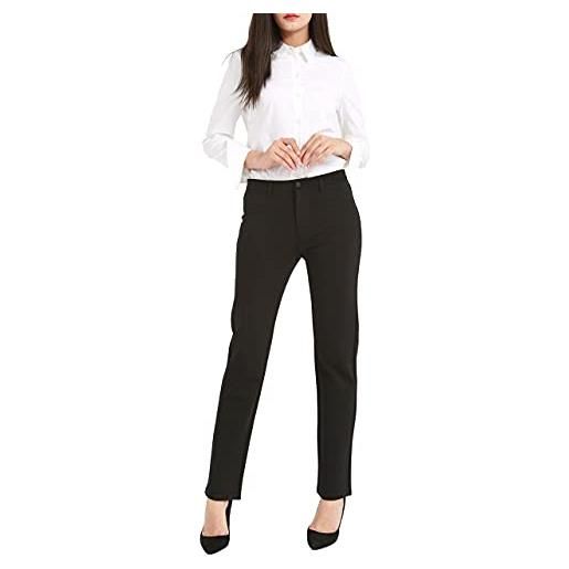 Bamans pantaloni donna neri elastico, pantaloni eleganti slim fit pants casa casual ufficio affare (nero, small)