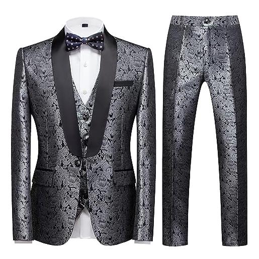 Completo Smoking Elegante Abito Da Smoking Uomo Pezzi Nero Con