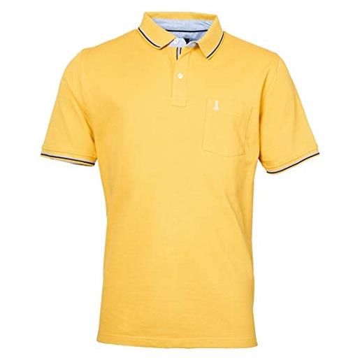 NORTH 56°4 tshirt polo piquet manica corta calibrata uomo taglie forti 2xl - 10xl (giallo senape, 2xl)