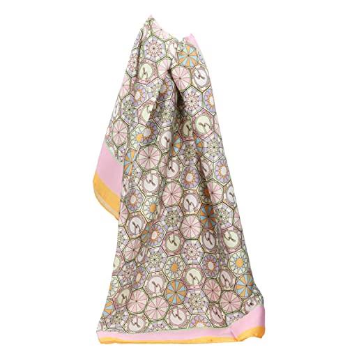 Gattinoni foulard donna roma stampa teodosia 90x90 pastello rosa stola effetto seta sciarpa donna