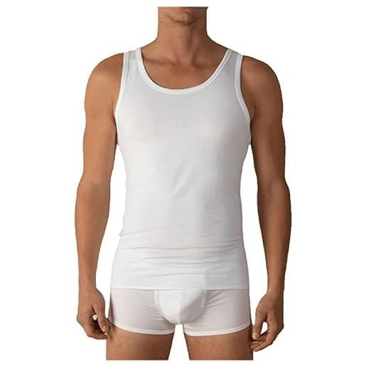 Liabel canotta intima spalla larga 100% cotone pettinato 3-6-12 pezzi canottiera intima uomo in cotone b32 (6 pezzi bianco, m)