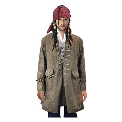 thecostumebase exact jack sparrow coat pirate costume jacket m/l/xl (m) marrone