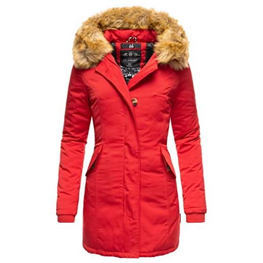 Marikoo karmaa cappotto invernale da donna xs-5xl rosso xxl