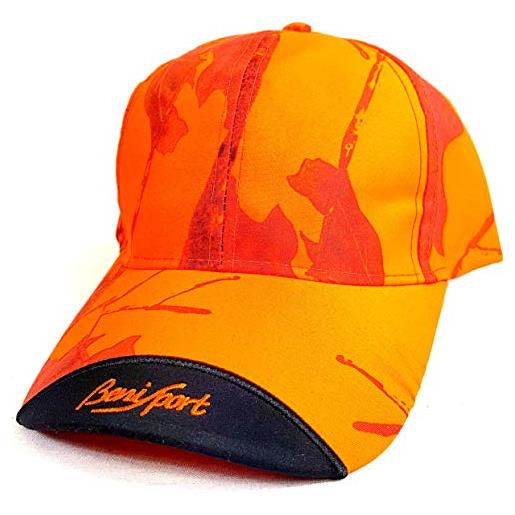 RA SPORT cappellino cappello da caccia arancione mimetico alta visibilità visibilita invernale taglia unica regolabile