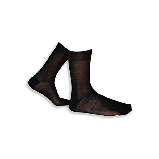 Frencis 6 paia calze calzino filo di scozia ultra sottile corto uomo rimagliate a mano (nero, 10½11 (39-42))