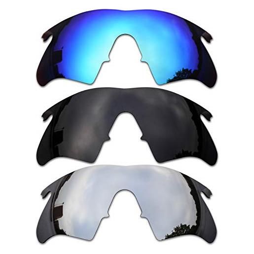 SOODASE per oakley m frame heater occhiali da sole blu/nero/argento lenti di ricambio polarizzate
