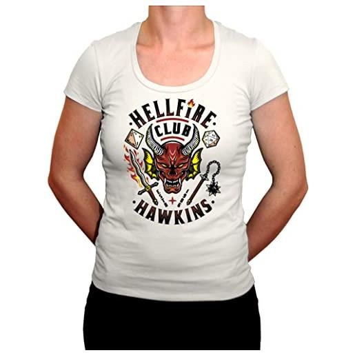 Sergent Tobogo t-shirt hellfire club - parodia della serie cult americana - t-shirt donna bio - bianco, bianco, xs