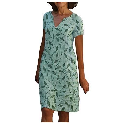 Xmiral abito vestito da festa donna cocktail damigella d'onore maniche corte vintage (xxl, c-blu scuro)