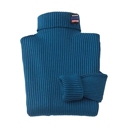 Yishengwan ragazzo ragazza maglione a collo alto bambini maglia maglieria pullover a maniche lunghe blu 110
