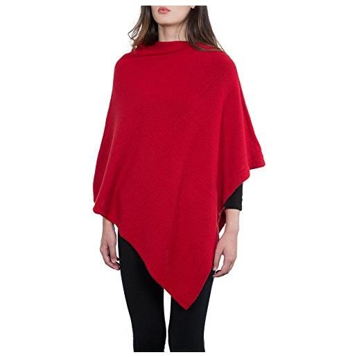 Kemailù - moon poncho in misto cashmere - donna (anemone)