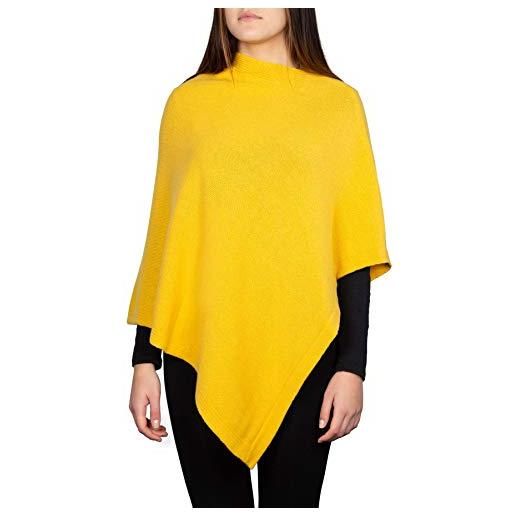 Kemailù - moon poncho in misto cashmere - donna (giallo)