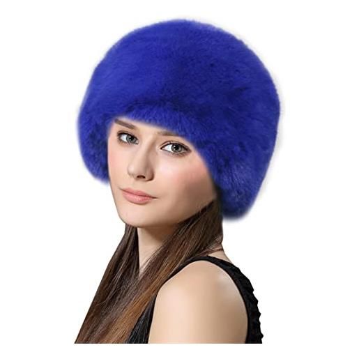 Lifup donna cappello cosacco in pelliccia sintetica cappellini invernali caldo berretto in stile russo viola