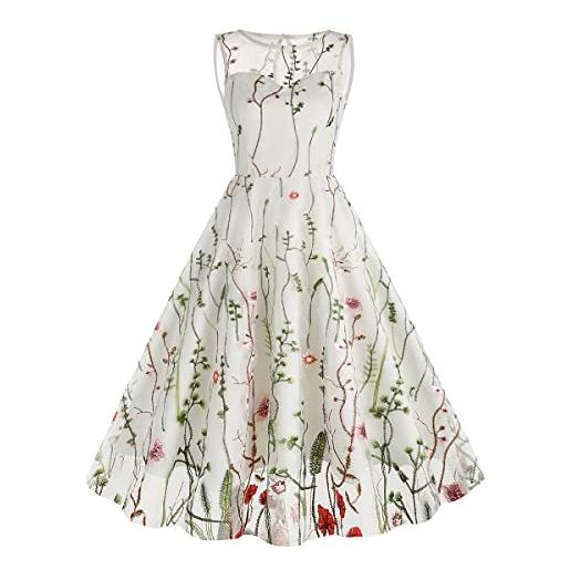 MNRIUOCII Abito Da Donna, Elegante, Da Festa, Lunghezza Al Ginocchio Da Sera Da Sera Elegante Anni 50 Per Cocktail Club Notte Lilla Xxl 122901388