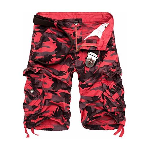 TieNew casual tasche pantaloncini multi outdoor militare camouflage cargo shorts estate degli uomini per uomo lago blu 32