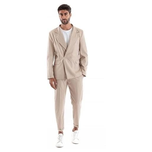 Giosal abito uomo completo outfit giacca pantalone gessato elegante casual (grigio, 44)