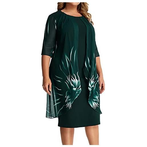 Kobilee abito da sera donna elegante abiti vintage vestito maniche lunghe da sposa sexy vestiti cocktail invernale vestito capodanno curvy lungo abito da cerimonia scollo a v taglie forti