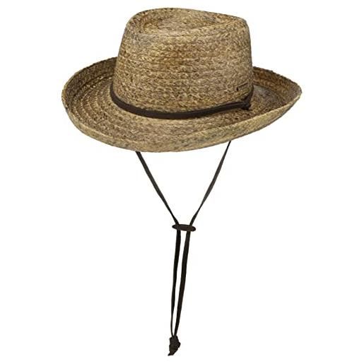 Stetson cappello di paglia vantago western uomo - da cowboy sole cappelli spiaggia con fascia in pelle primavera/estate - xl (60-61 cm) natura